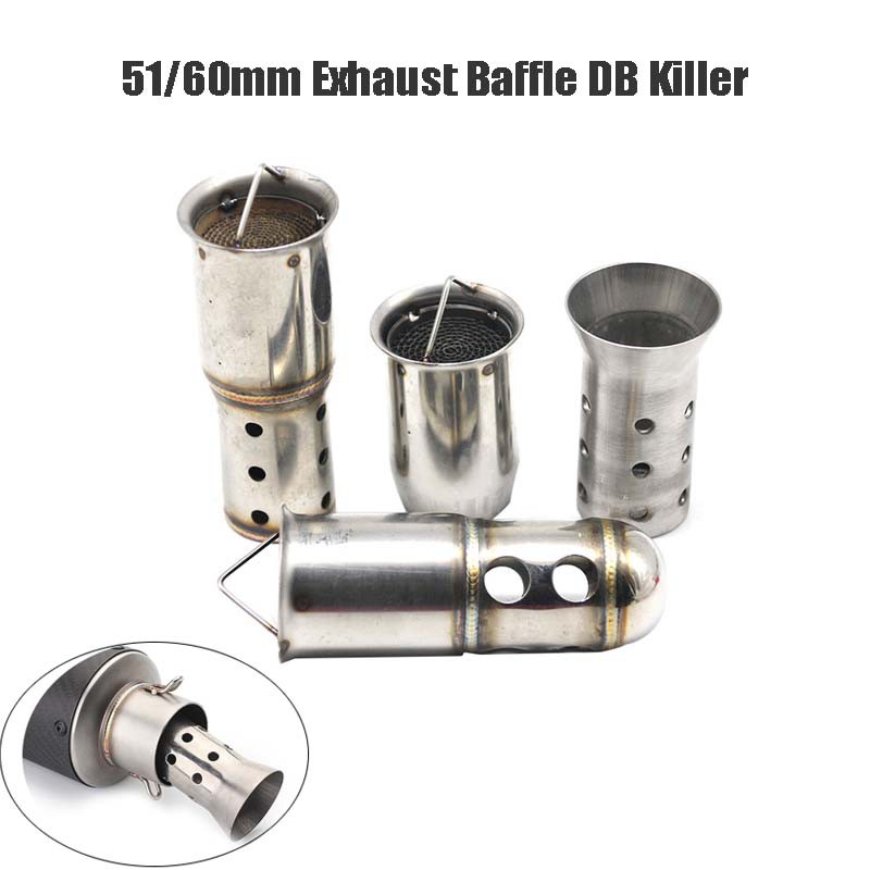 51mm 60mm Universal Motorcycle Exhaust Pipe Can Baffle