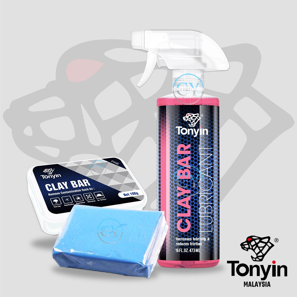 DetailedOnline Clay Bar Kit With Strawberry Lube – 500mL Clay Lubricant + Detailing Spray + Cloth