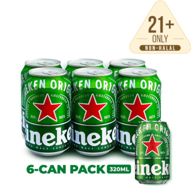 Heineken Premium Pilsner Lager Beer 5.0 Alcohol (6 x 320ml) Shopee