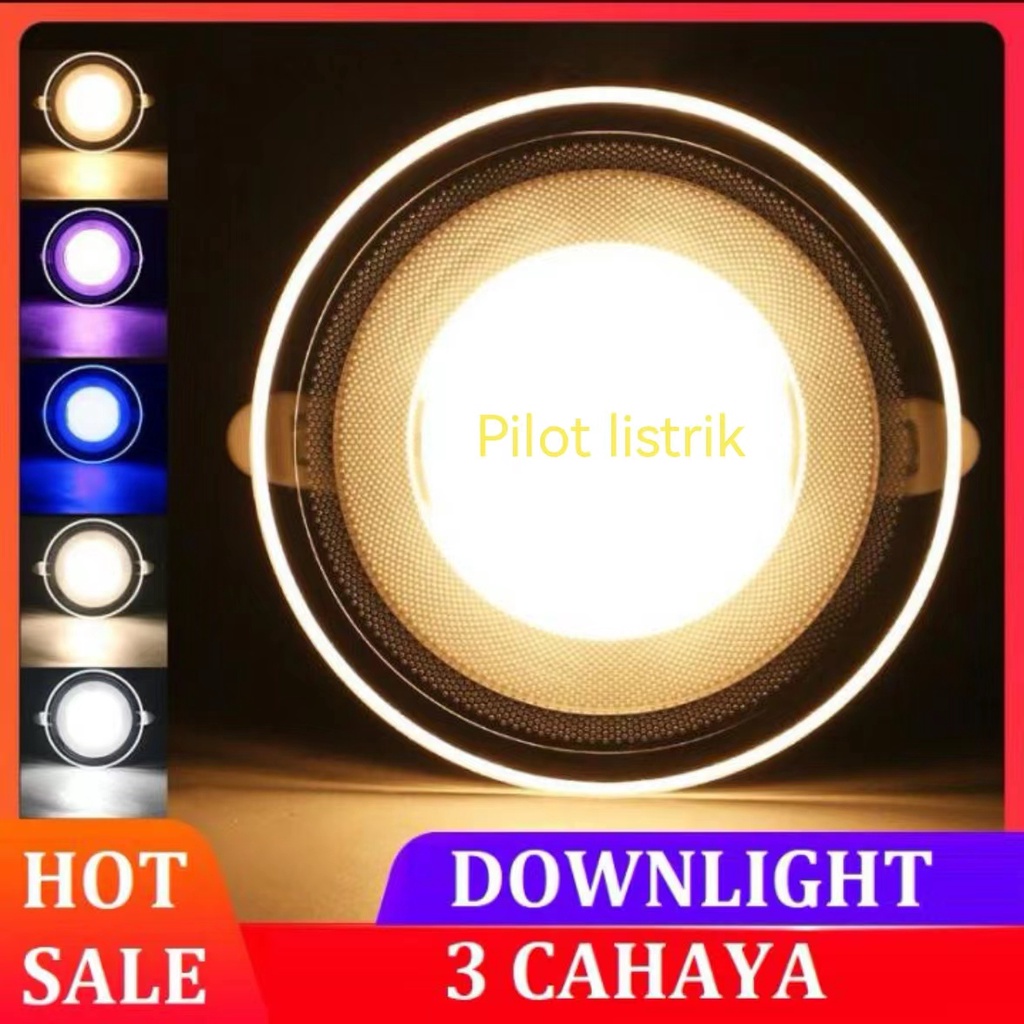 UNGU 3-COLOR LED DOWNLIGHT 9 WATT YELLOW/ PURPLEbiru WARMWHITE WHITE ...