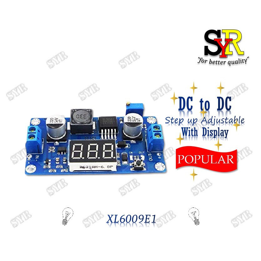 XL6009E1 Dc-Dc Step Up Converter Adjustable with Display mdl (PR6 ...
