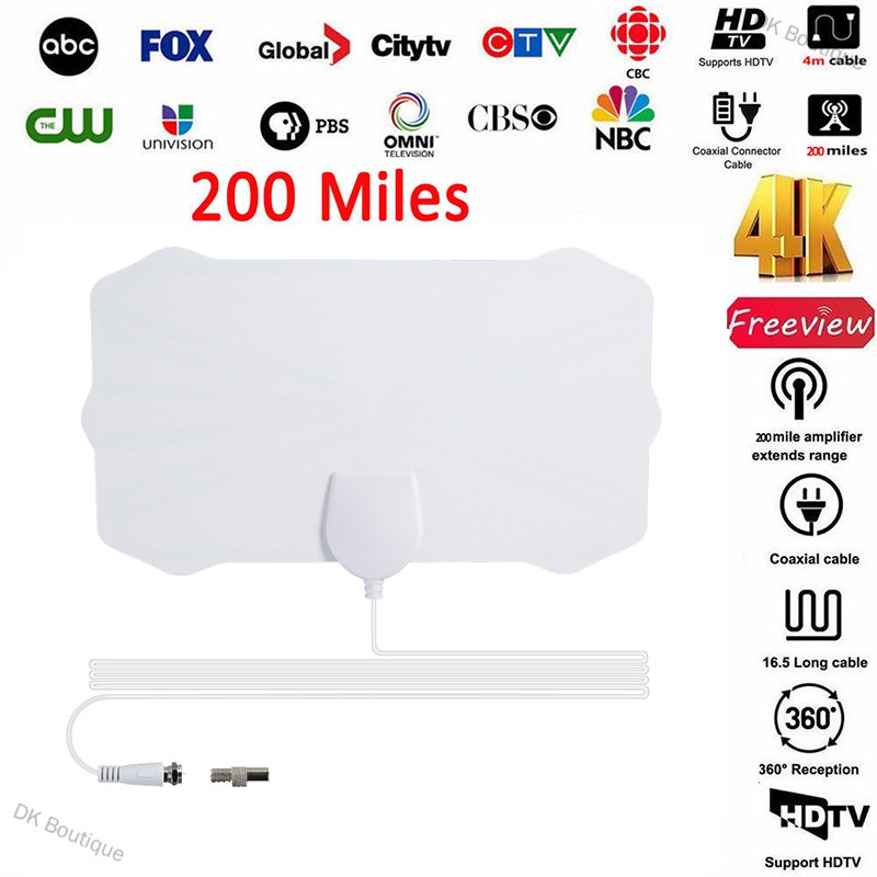 🔥DK Boutique 200 Mile Range Antenna TV Digital HD Skywire 4K Antena