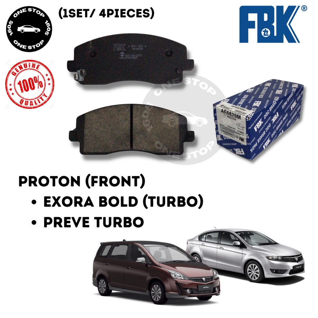 PROTON EXORA BOLD (TURBO) & PREVE TURBO FBK FRONT DISC BRAKE PAD (AF6839M) Shopee Malaysia