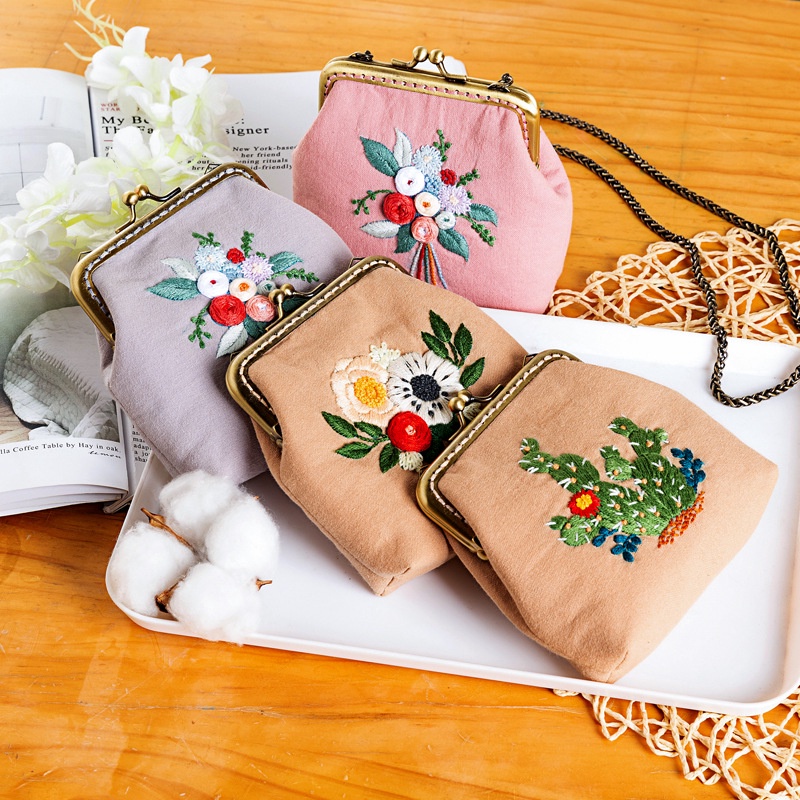 Embroidered change online purse