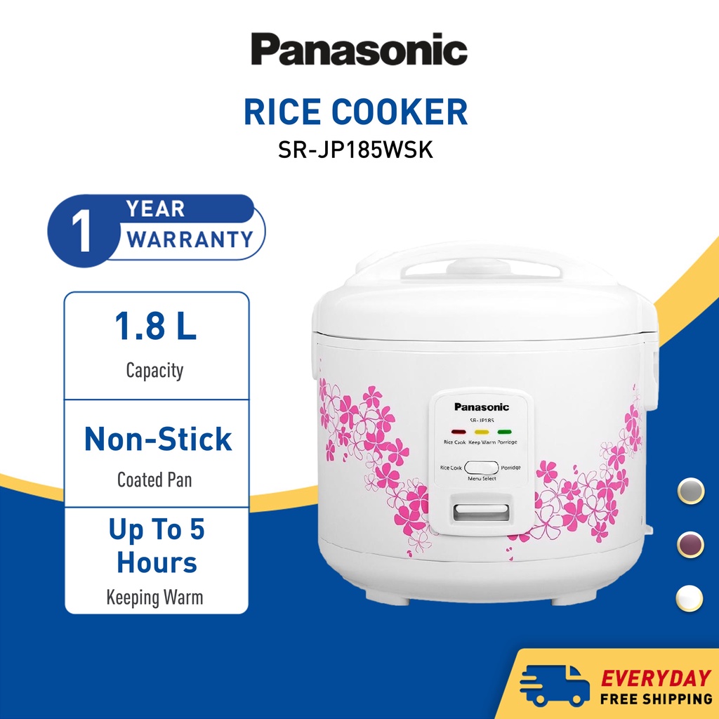 Panasonic Sr-Jp185 Rice Cooker 1.8L 3 In 1 Sr-Jp185Wsk Detachable Inner ...