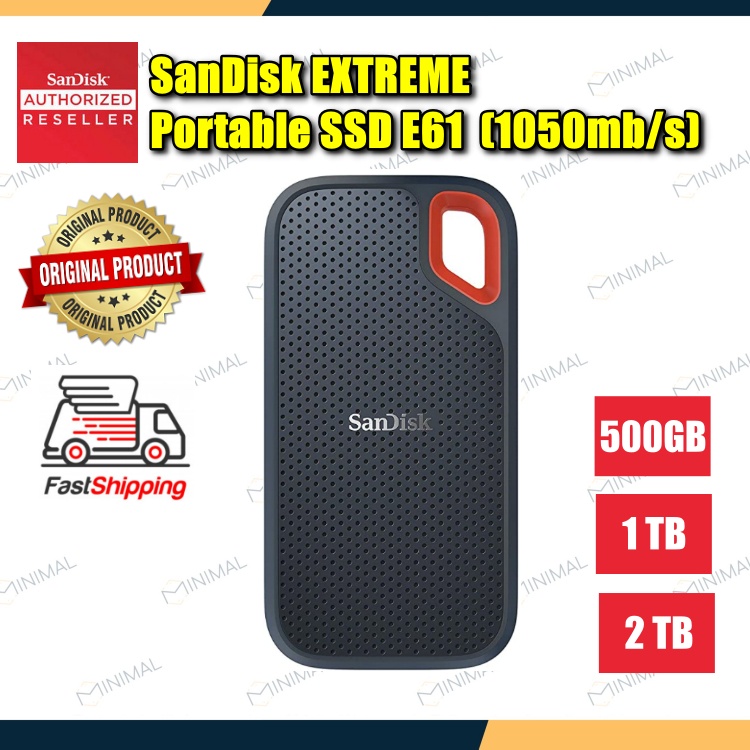 🔥ready Stock🔥 Original Sandisk Extreme Portable Ssd E61 1050mbs 500gb 1tb 2tb Shopee 7064