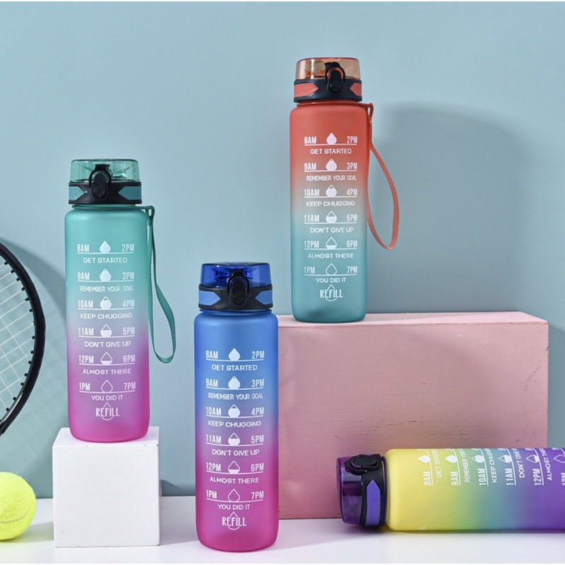 1000ml Water Bottle Without Straw Motivational Water Bottle with Time