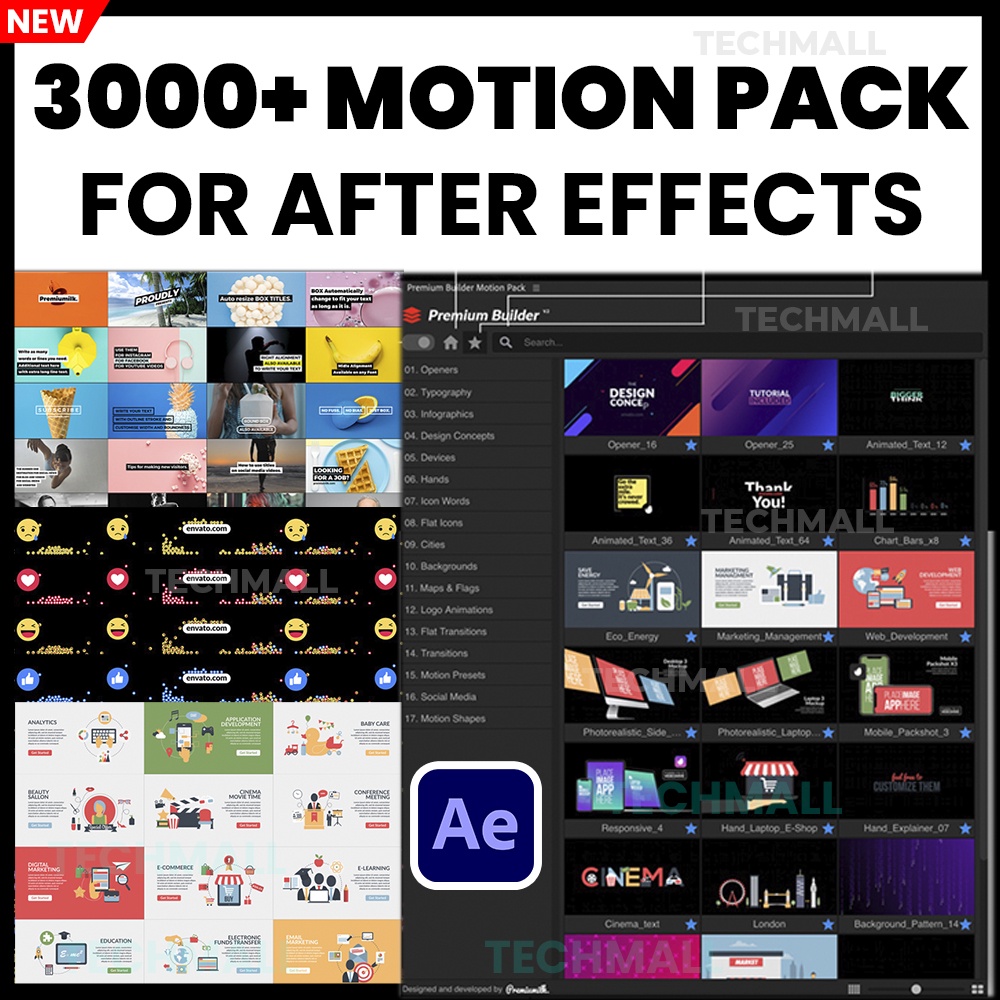 3000+ Motion Element Pack for After Effects Shopee Malaysia