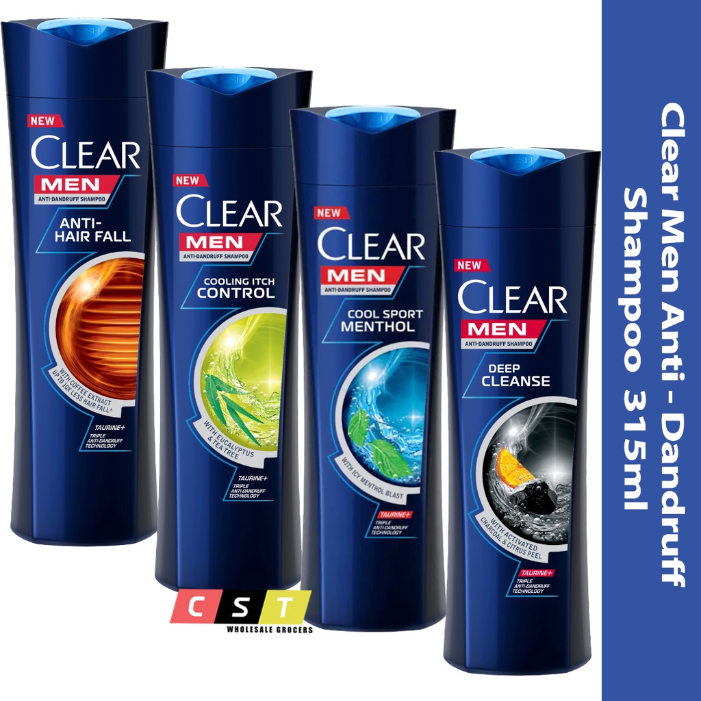 Clear Men Anti Dandruff Shampoo 315ml Anti Hair Fall Cooling Itch Control Cool Sport Menthol