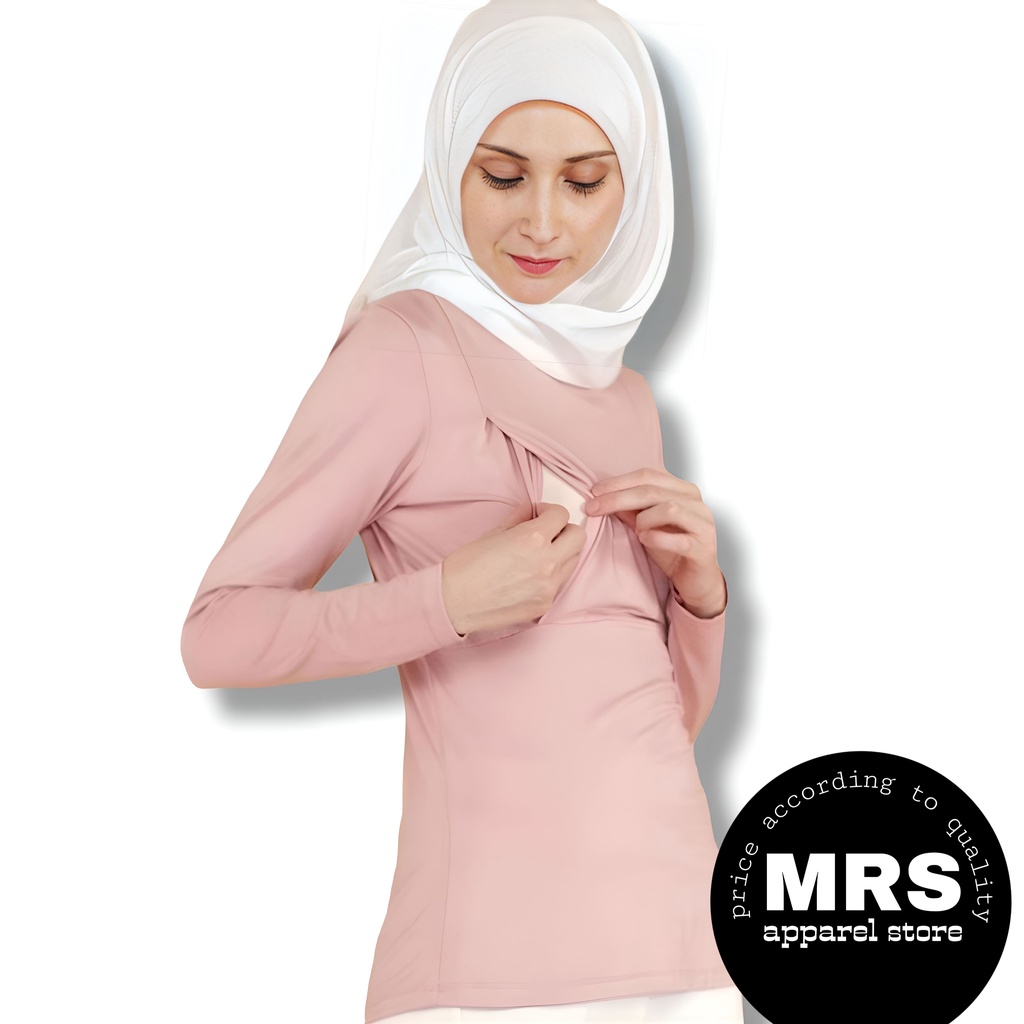 Inner Cuff Pregnant Breastfeeding Plain Long Sleeve | Shopee Malaysia