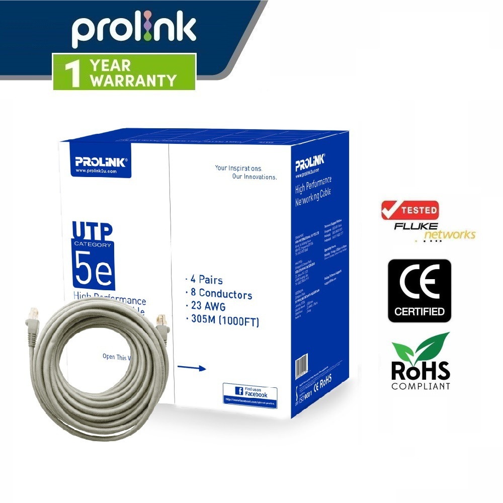 Prolink CAT5E UTP Network Ethernet Cable (305m) Network CCTV Cable HCCA ...