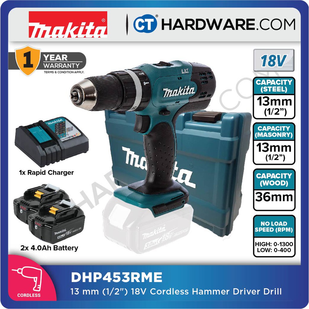 Makita dhp453rfe deals