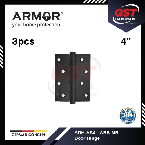 Armor 4" or 6" Matt Black Door Hinge with Ball Bearing Shopee Malaysia