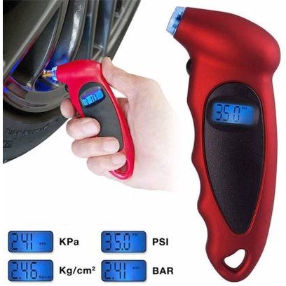 LCD Digital Tire Tyre Air Pressure Gauge Tester Tool Car Motorcycle ...