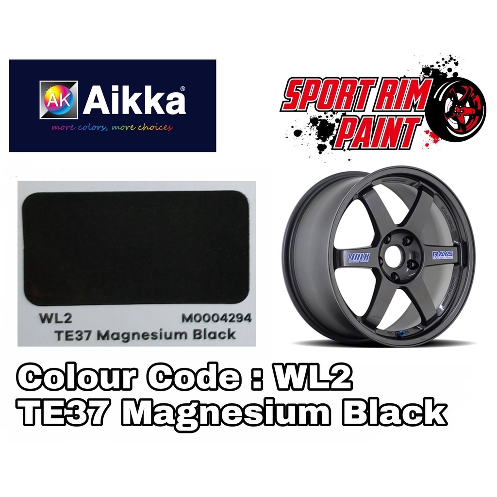 WL2 TE37 Magnesium Black - Aikka Sport Rim Colour Series | Shopee Malaysia