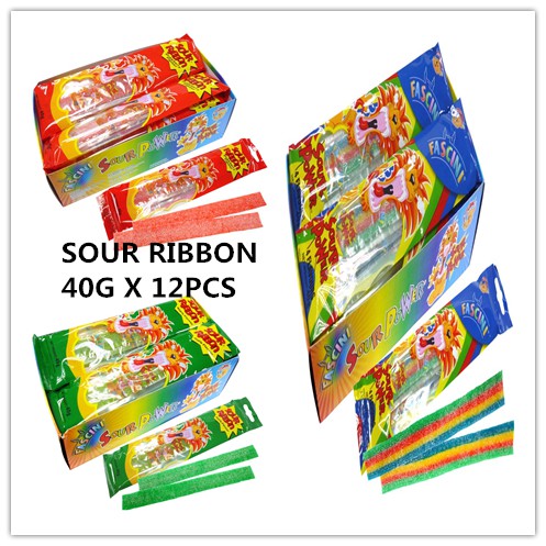 SOUR RIBBON ASSORTED FLAVOUR 40G X 12PCS | Shopee Malaysia