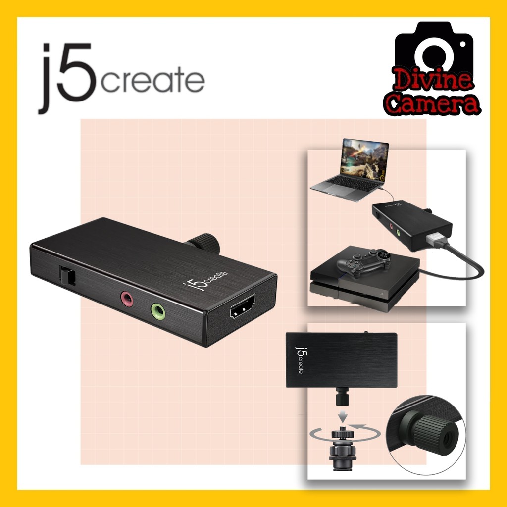 j5 create JVA02 Live Capture Adapter HDMI to USB-C with Power Delivery