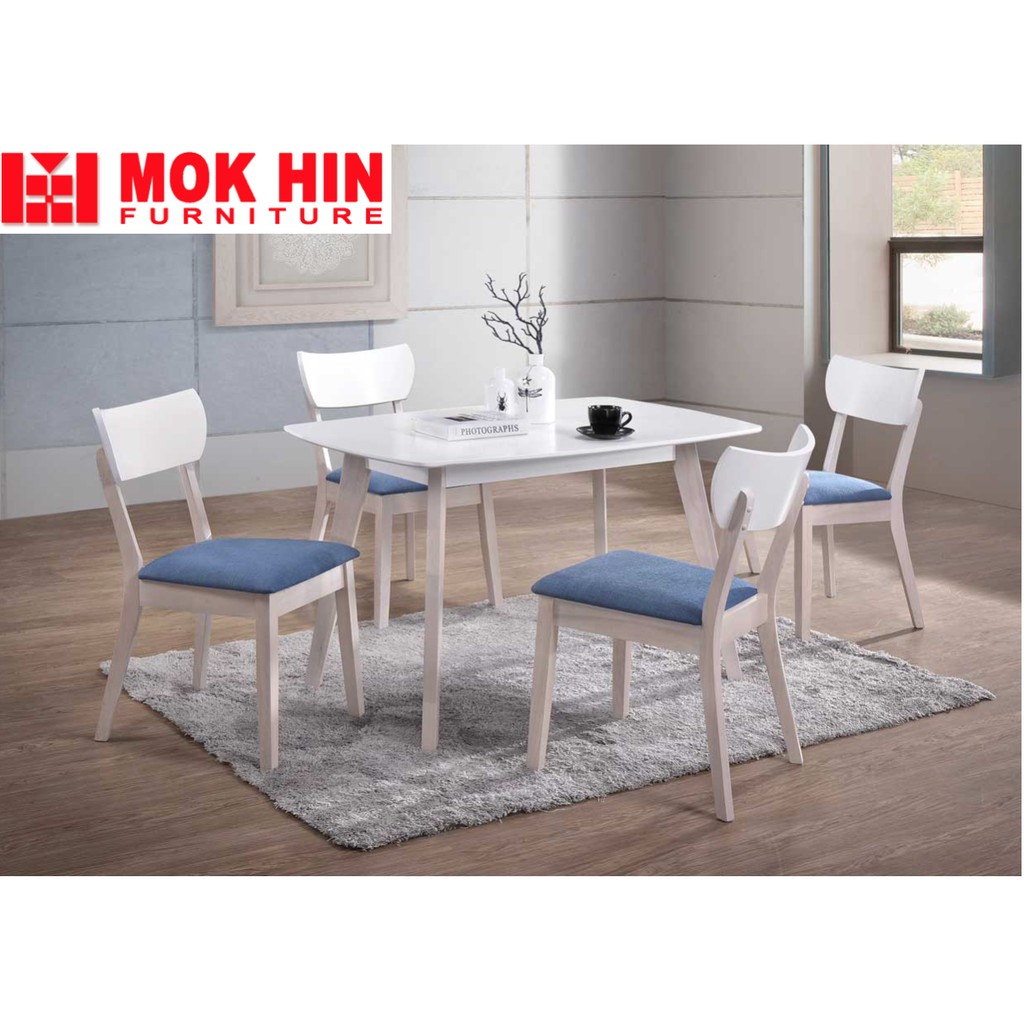 [FREE SHIPPING] Modern Cheapest Dining Cushion Chair and Table (1+4