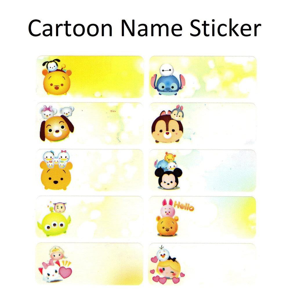 Cartoon Name Sticker Kartun Sticker Nama Water