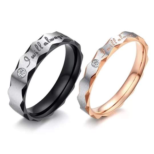 HITAM Black rose Engagement couple Ring Genuine titanium anti Fade ...