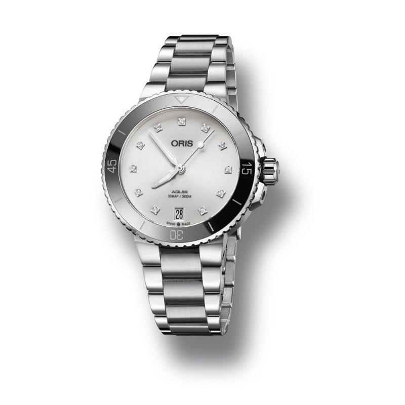 Oris Aquis Date Diamond Ladies Automatic Watch 01 733 7731 4191 07