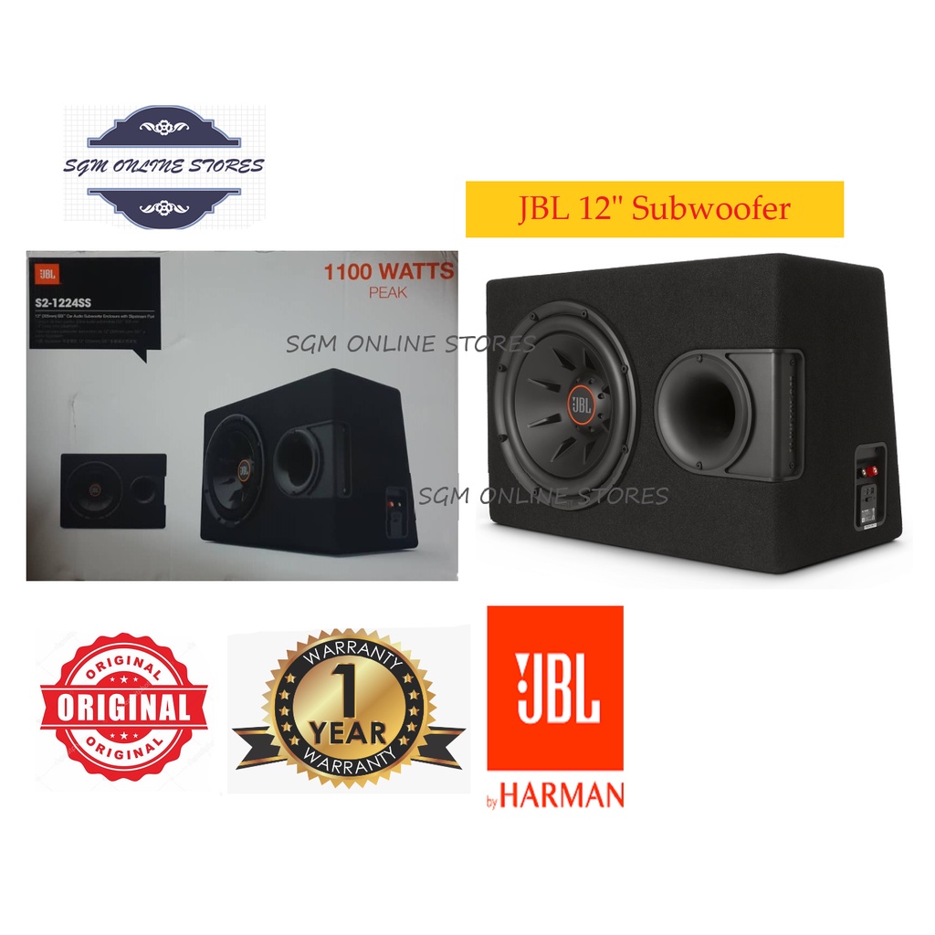 JBL S21224SS 12inch 1100 Watts Subwoofer Enclosure with Slipstream