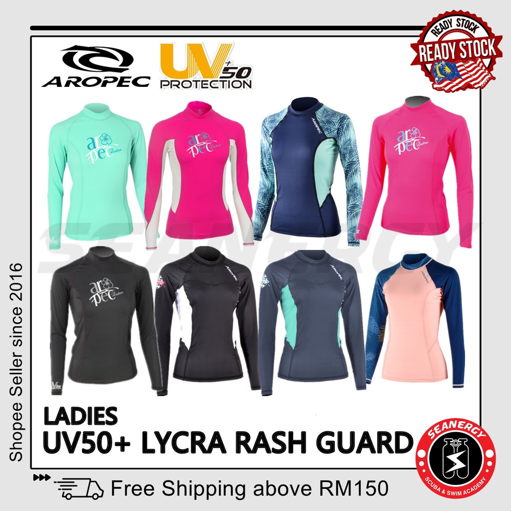 Aropec Women Rash Guard Lycra Rashguard UPF50+ Protection Long Sleeve