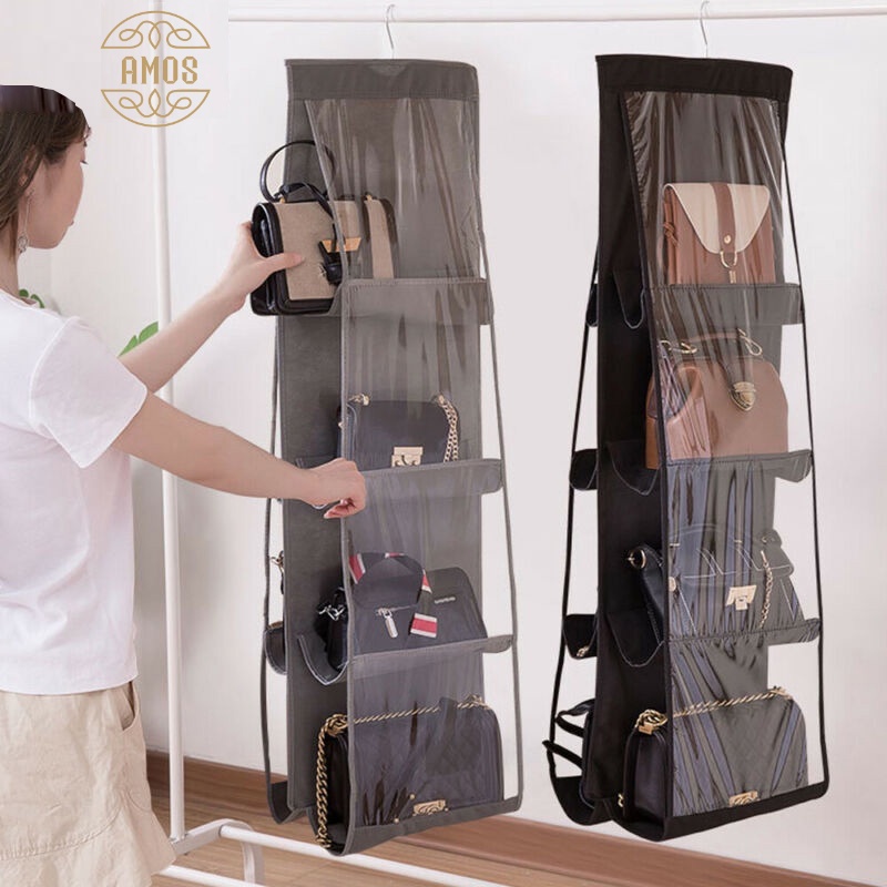 AMOS Thickened Double-Sided Handbag Hanging Organizer Dustproof 8/6 ...
