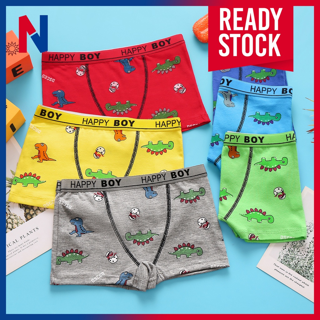 [NOVII] 3PCS Cute & Fun Cartoon Printed Cotton Boxer Underwear For Boy ...