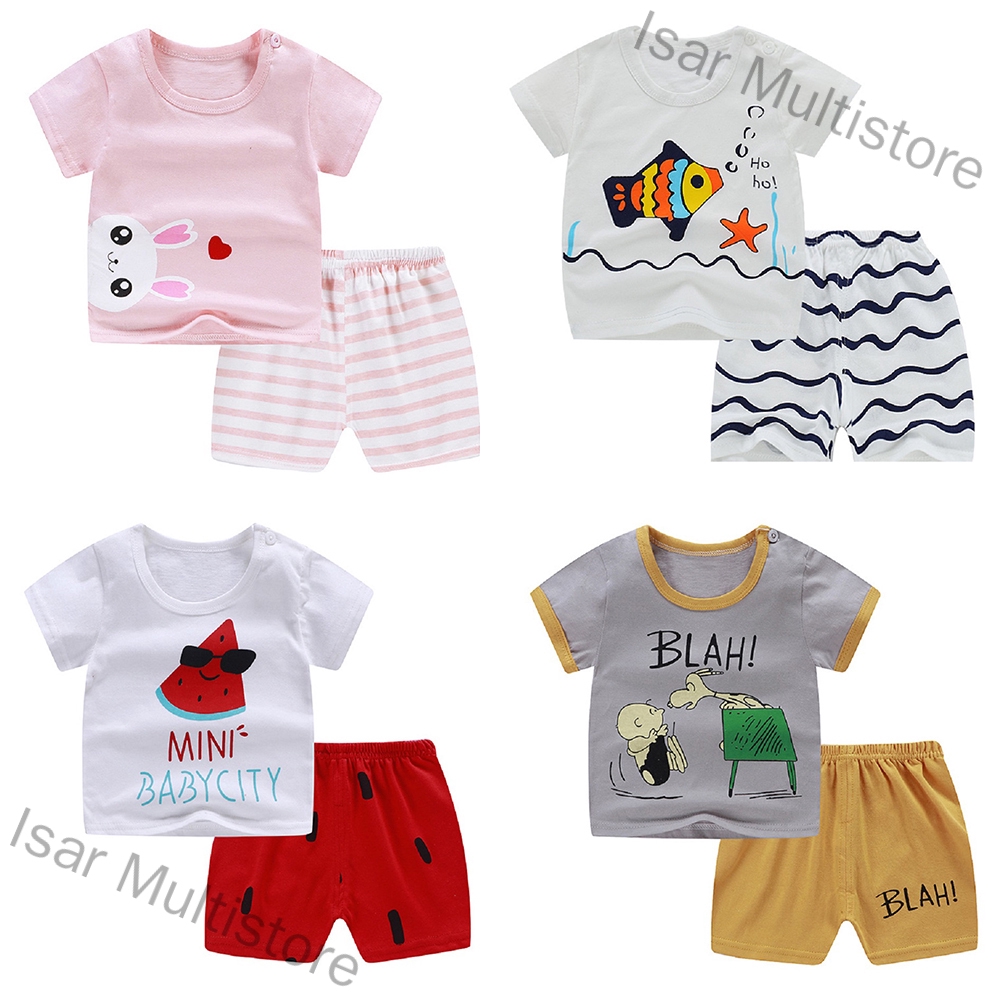 Suealasg 2Pcs Kids Baby Boys Girls Summer Farm Outfits Duck Print Round Neck Short Sleeve T-Shirts Shorts 6M 1T 2T 3T 4T Toddler Boys Girls Clothes