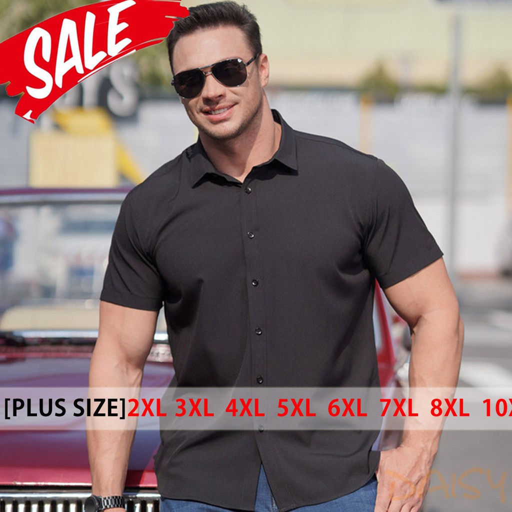 Plus Size Men Shirts Summer Men Shirts 6XL 7XL 8XL 9XL 10XL Short Sleeve Shirts Casual Men Shirts Business Shirt Kemeja Lelaki Large Size Shopee Malaysia