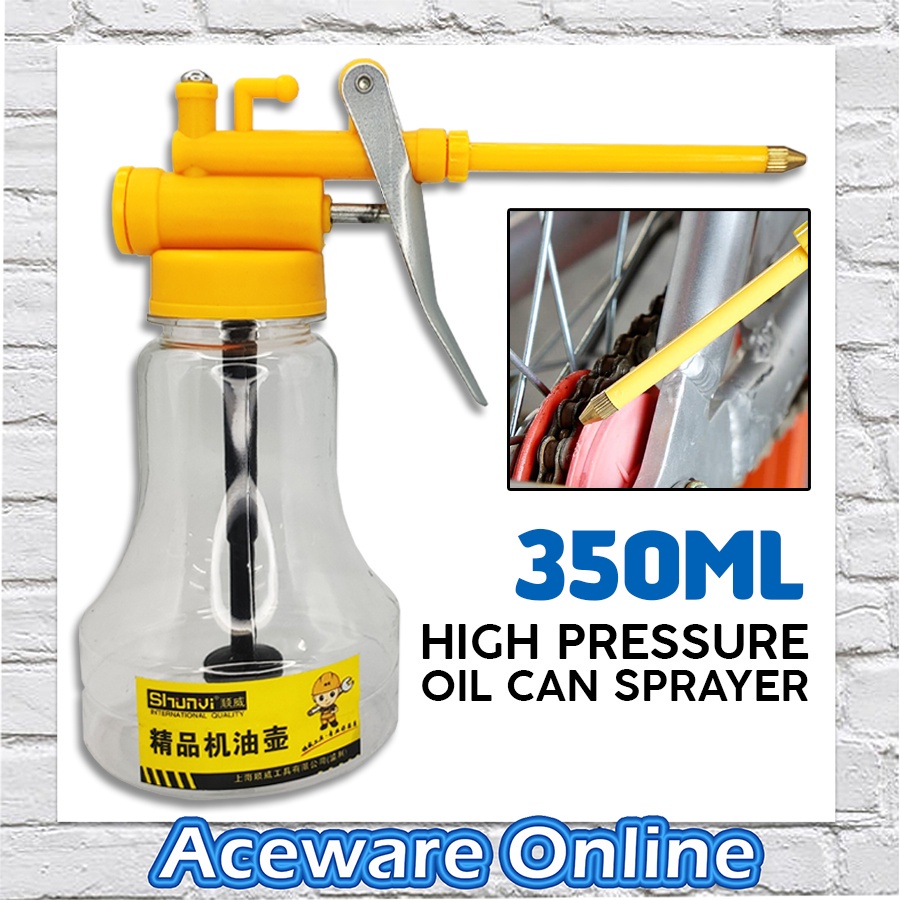 350ml High Pressure Plastic Hand Pump Oil Can Sprayer Oil Lubricant