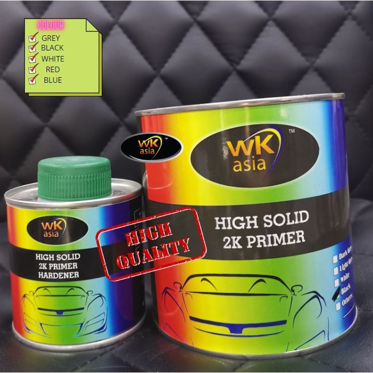 WK ASIA 1L HIGH SOLID 2K PRIMER BLACK/WHITE/GREY/PINK/BLUE WITH