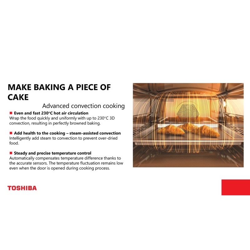 TOSHIBA PURE STEAM OVEN 20L MS1-TC20SF(BK)CONVECTION BAKING / FRYING