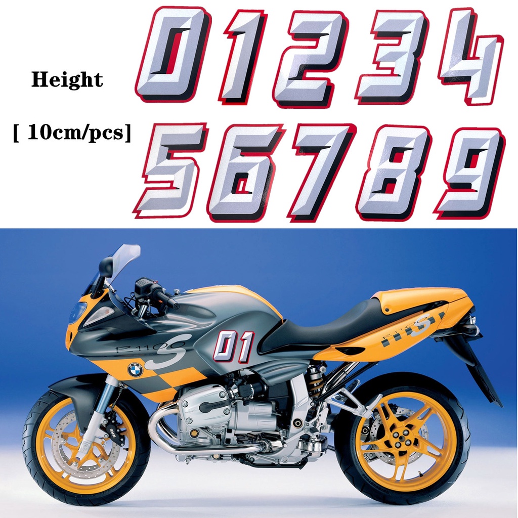Racing Number Plate Numbers Digits 0 1 2 3 4 5 6 7 8 9 Vinyl Decal ...