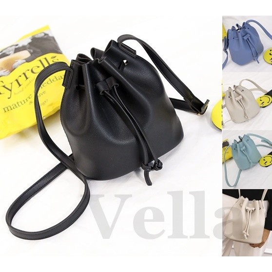 🎁 VELLA Cute Bucket Handbag Shoulder Bag Beg PU Leather Bags Sling ...