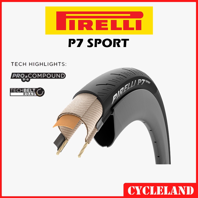 Pneu Vélo Route Pirelli P7 Sport – 700c X 28c (28-622) – Noir – Neuf