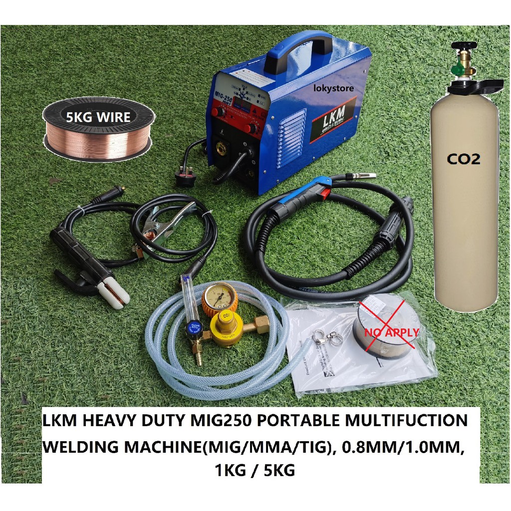 LKM HEAVY DUTY MIG250 PORTABLE MULTIFUCTION WELDING MACHINE(MIG/MMA/TIG ...