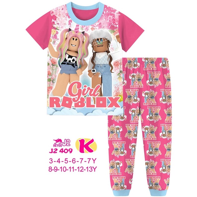 ROBLOX Girl Sleepwear Pyjamas J2 Baju Tidur Budak Perempuan Shopee Malaysia