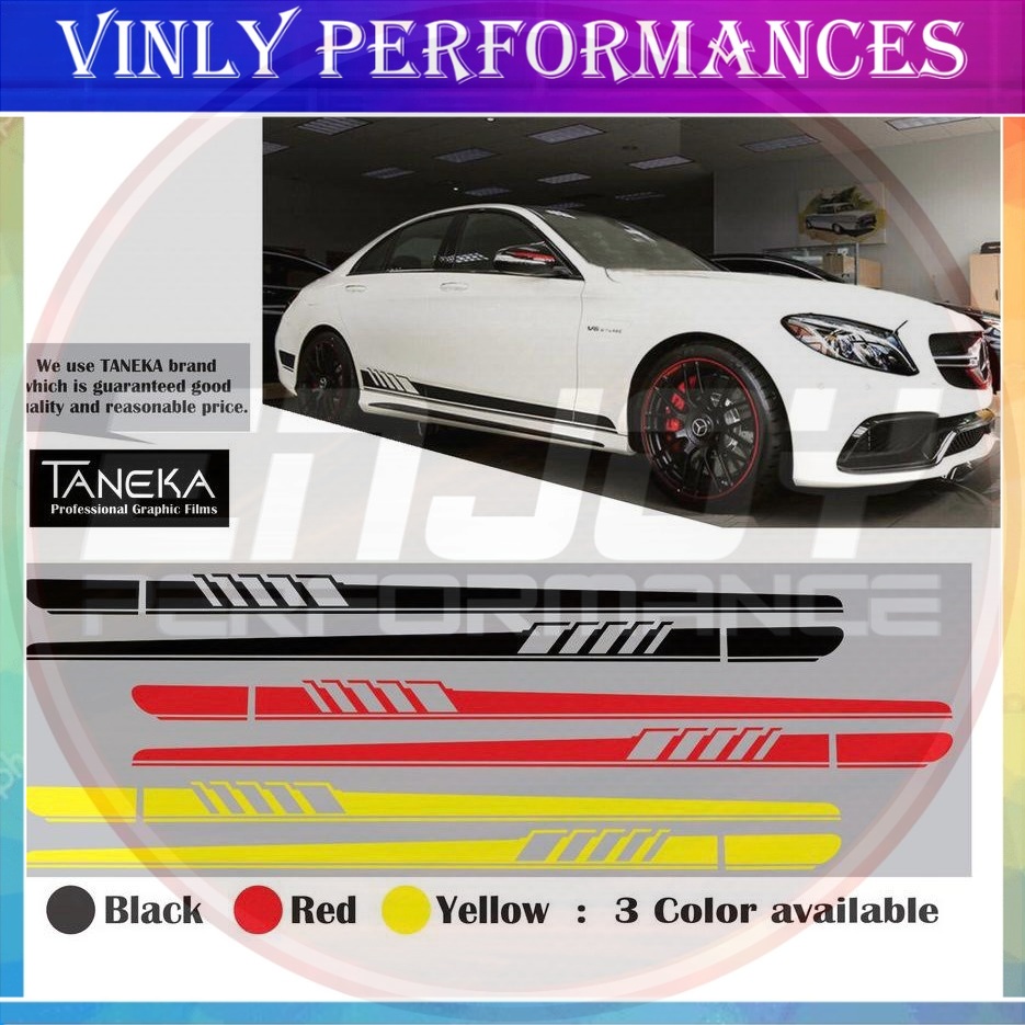 (2Pcs) 1 Set Lining Side Body Stripe Sticker Vinly Decals | Shopee Malaysia