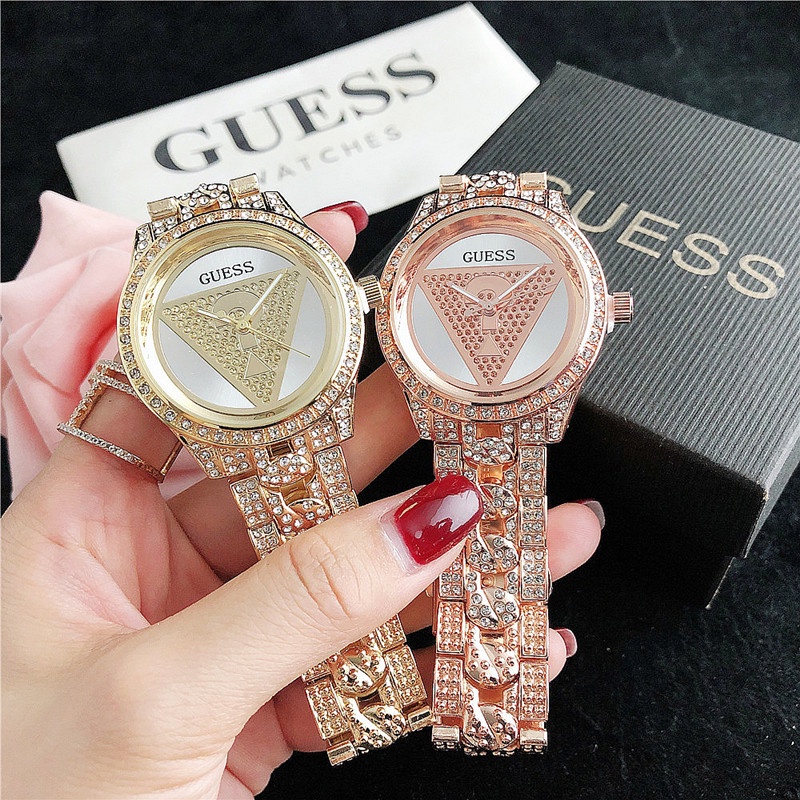 Guess Rhinestone Stainless Steel Strap Women Watch Lady Luxury Casual ...