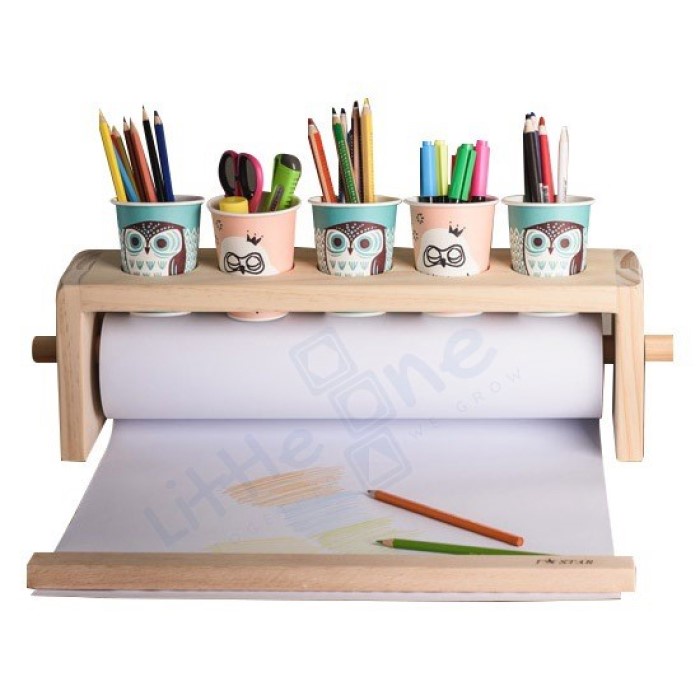 Drawing Paper Roll Holder with Storage Cup Slot Sketch Paint Coloring