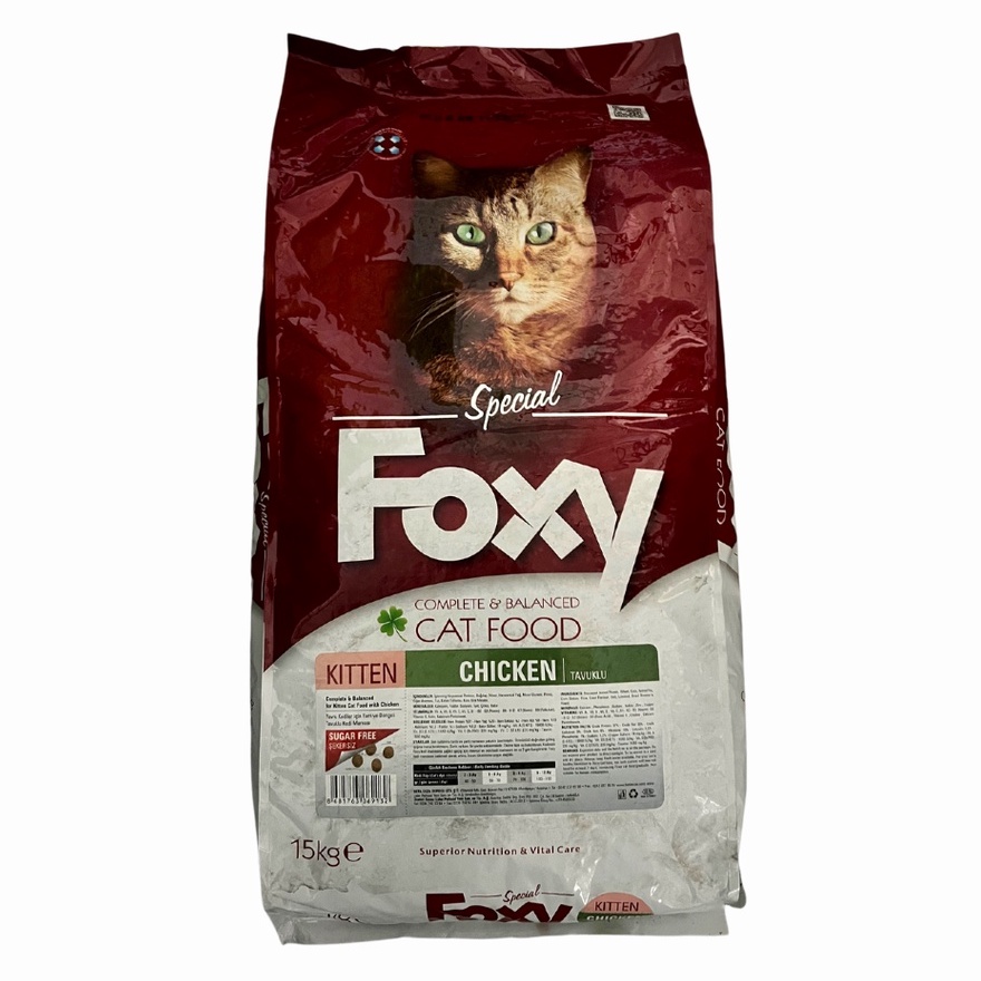 [100 ORIGINAL] 15kg FOXY Chicken Kitten Cat Food Made in Turkey