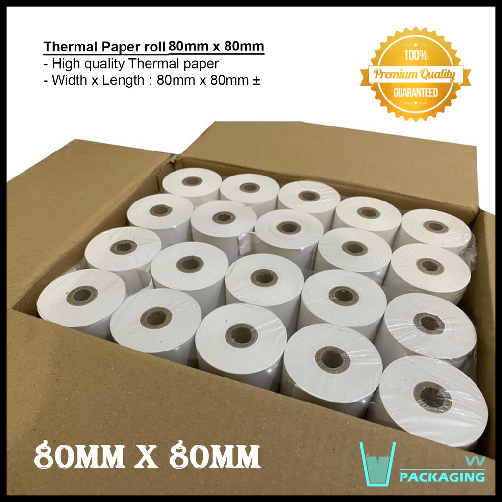 80x80 Thermal Receipt Paper Roll 80mm x 80mm 1ctn 60 rolls | Shopee ...