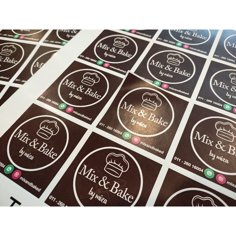 STICKER LABEL WATERPROOF PRODUCT KALIS AIR SIAP POTONG PELBAGAI BENTUK ...