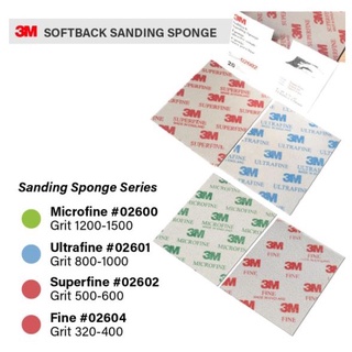 3M Microfine Ultrafine Superfine Fine Medium Softback Sanding Sponge ...