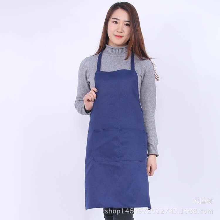 【Plain Colour Apron】 Unisex Hang Neck Kitchen Apron Coffee Shop Apron ...