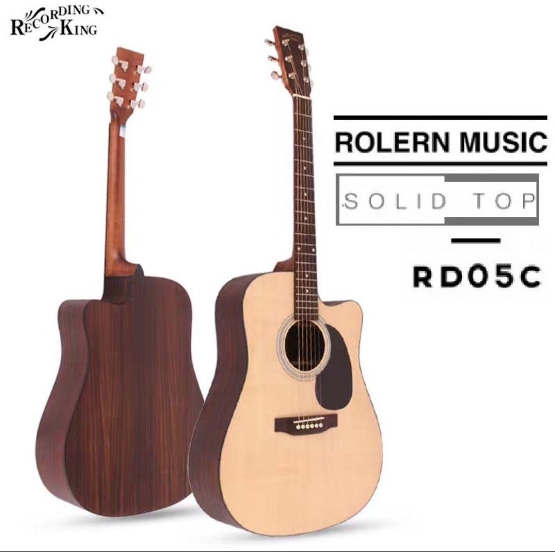 Recording King Solid Top Acoustic Guitar RD05C Shopee Malaysia