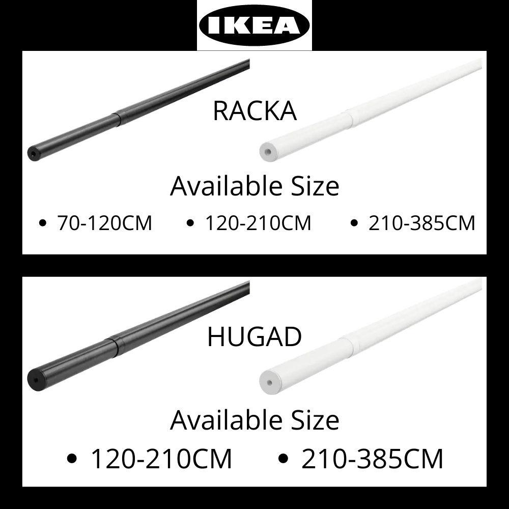 IKEA RACKA/HUGAD Curtain rod, Shower Curtain Rod, Batang Tirai, (70 ...