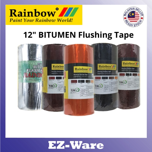 (RAINBOW) 12 inch x 10 Meter BITUMEN FLASHING TAPE / Bitumen Poly Tape ...